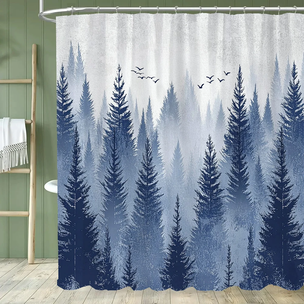 1pc Flamingo Shower Curtain Tropical plant Flower and Bird Bathroom Contain Decoration Printed Polyester Fabric Contain 12 Hooks