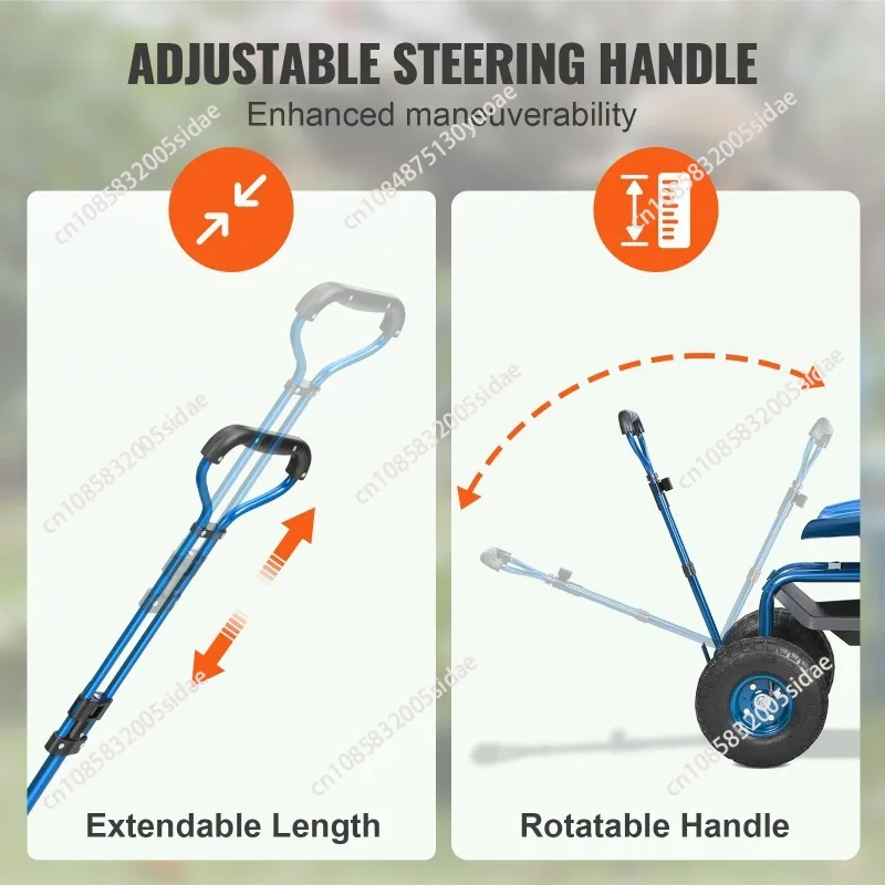 Rotatable seat multi-purpose gardening vehicle, mobile tool/rest vehicle for greenhouse picking