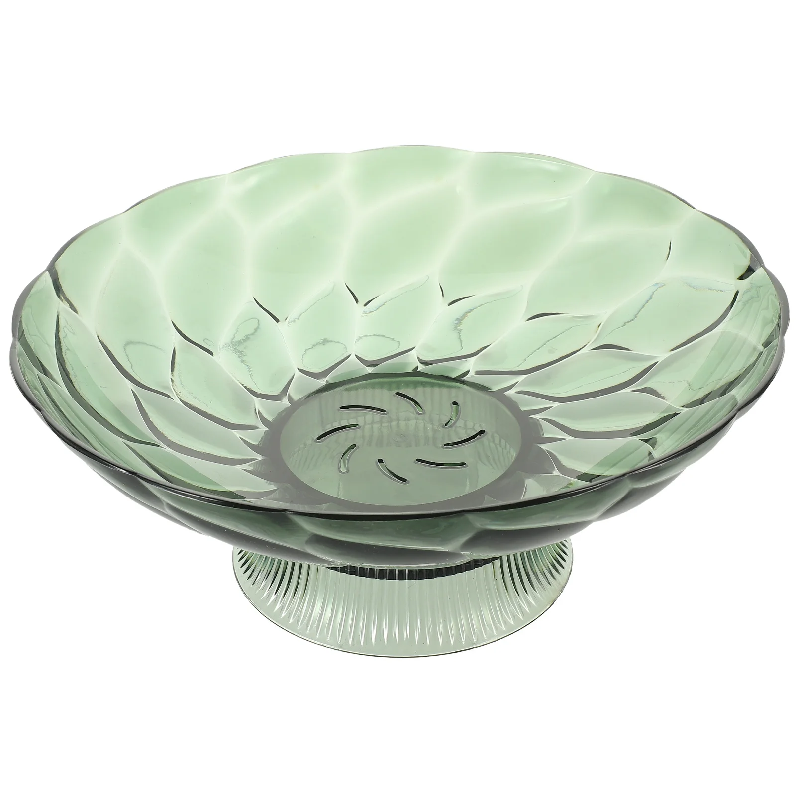 

1pc Large Capacity Fruit Bowl Pet Drain Tray Footed Design Serving Plate For Snack Cake Candy Desktop Tabletop Party Kitchen