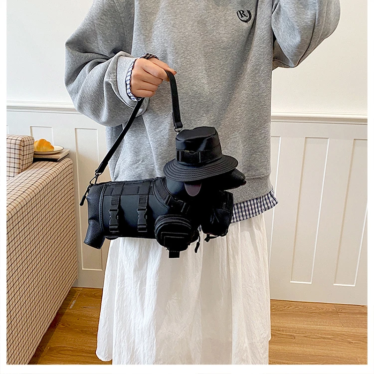 2026 Novelty 3D Dachshund Shaped Bag for Women with Mini Hat Buckle Design Cartoon Crossbody Streetwear Fashion Shoulder Purse