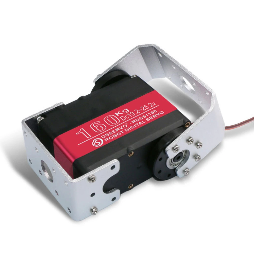 160KG RDS51160 24V 180/270 Degree High Torque Dual Axis Digital Servo Waterproof IP66 with U-shaped Bracket for RC Robot