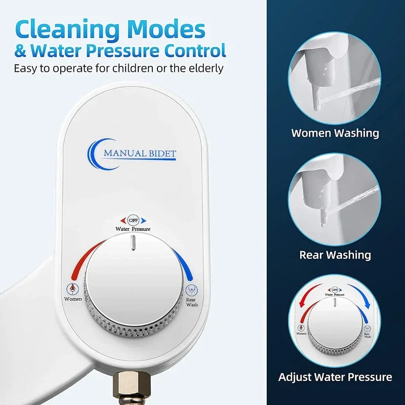 Household Unplugged Intelligent Simple Toilet Cover Wash Butt Flusher Clean Body Single Cold Double Spray Easy Installation