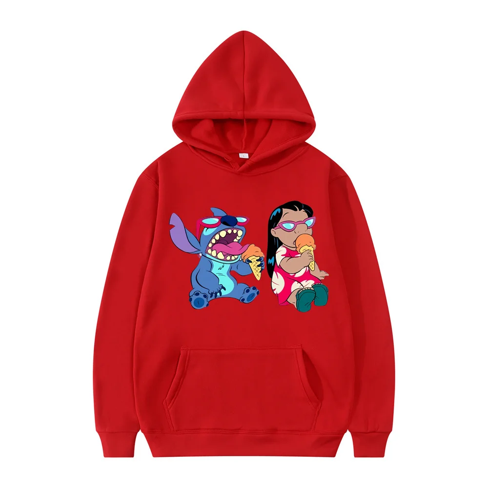 

2024 New Fashion Disney Winter Couples Hoodie Stitch Sweater Loose Jacket Clothes Women's Hoodies Cartoon Casual Tops Hot Sale