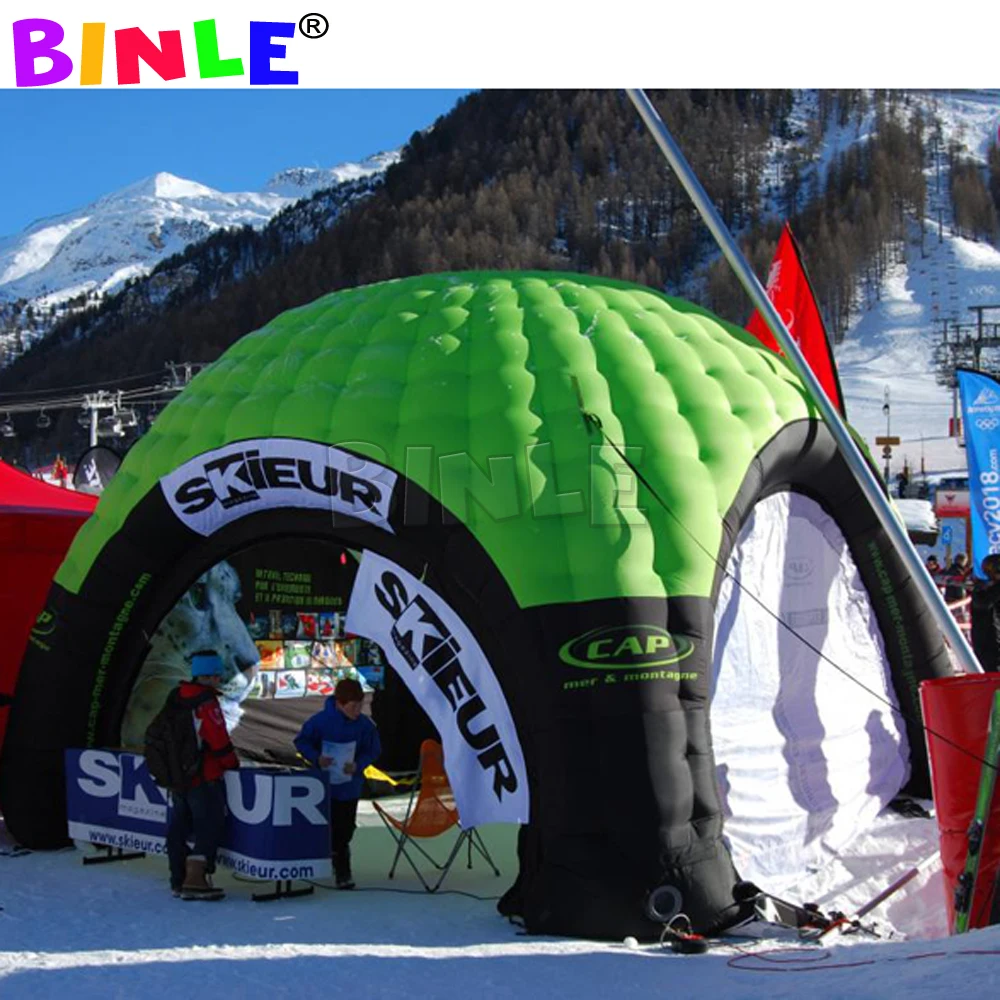 

Customized high quality 5mD luxury inflatable dome tent with removeable side panels 4 doors igloo for events