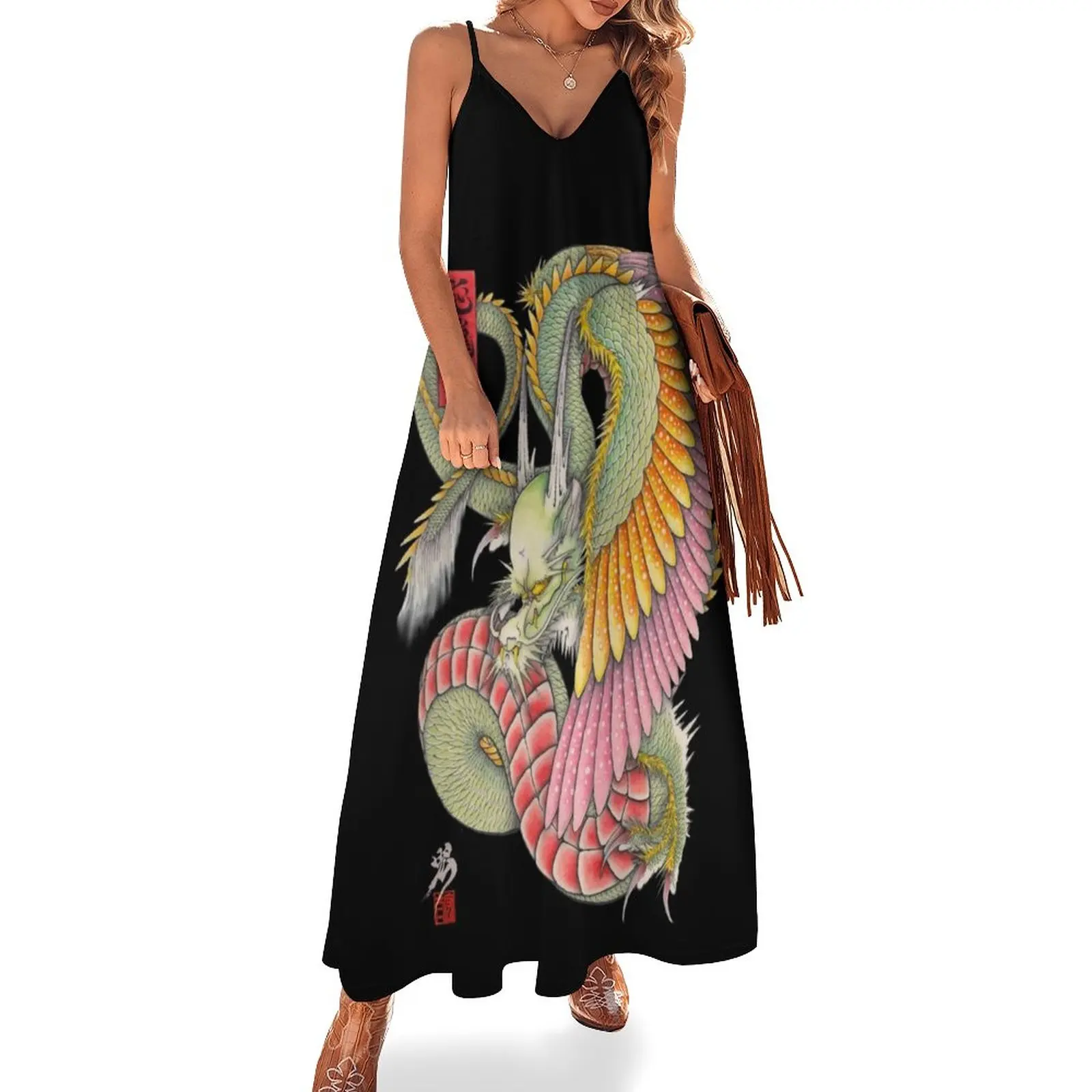 

wing dragon Sleeveless Dress women's summer jumpsuit women's summer dress 2024 dress