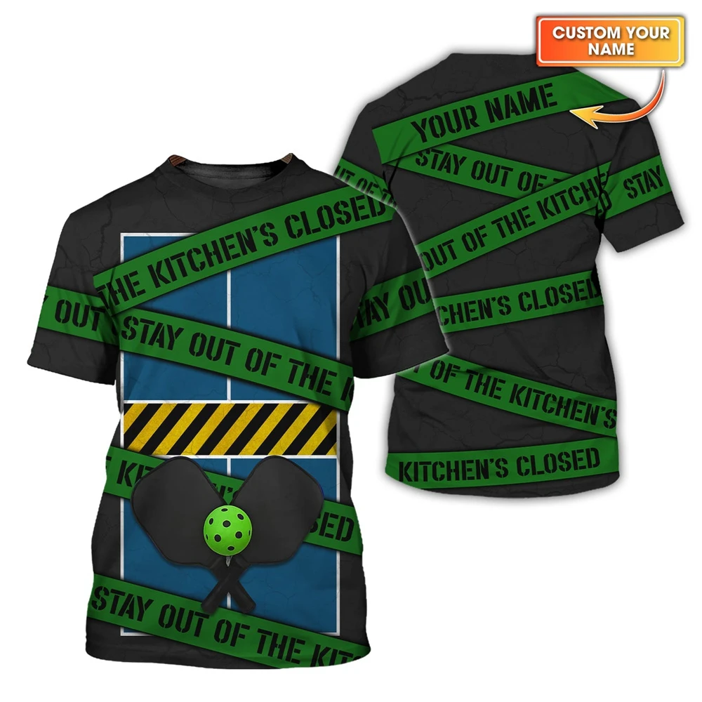 Funny Pickleball T Shirt Custom Name Short Sleeve Crew Neck Sports Tee For Men Women Player Team Practice Sport Breath Tee Shirt