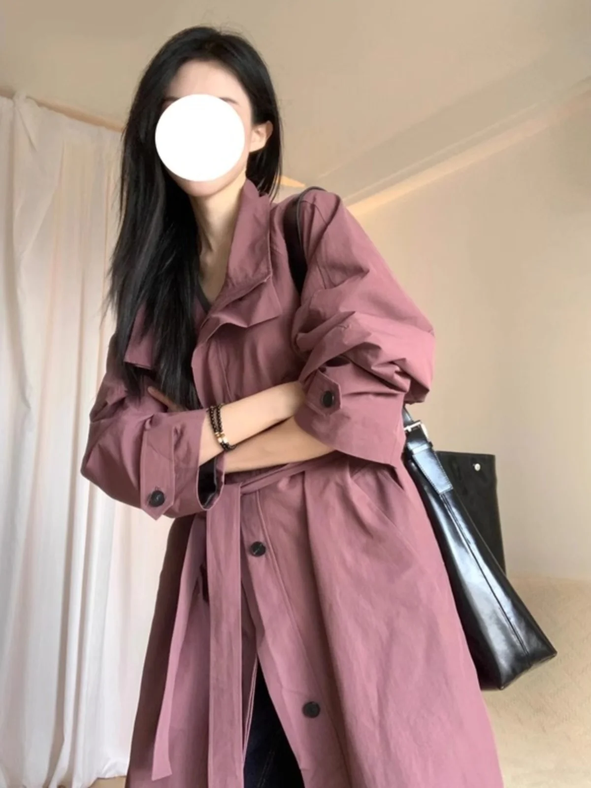 

Женское пальто в корейском стиле, элегантное, индивидуальное, весна-осень, новинка, британский стиль, маленький размер, объемное пальто