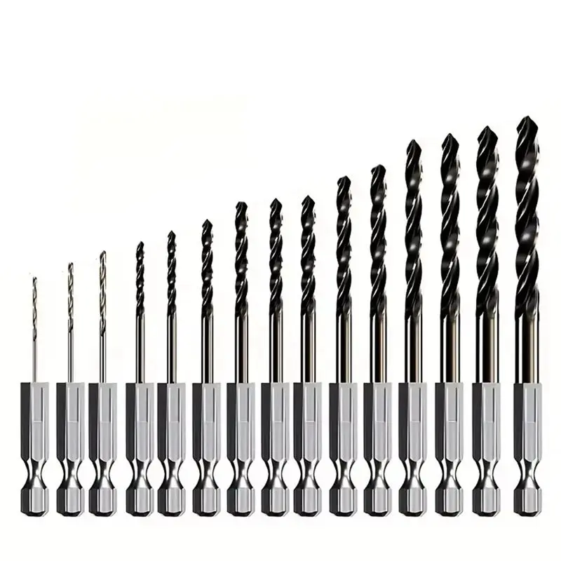 IALJ-HSS Twist Drill Bit Set 15PCS 1.5Mm To 6.5Mm For Wood Metal For Woodworking Power Tools Accessories