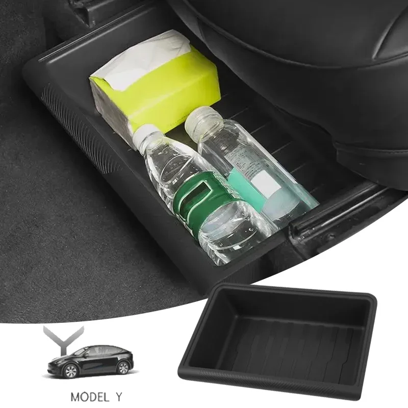 For Tesla Model Y Under Seat Storage Box Case car seat Organizer Vehicle Underseat Drawer Holder For Tesla Model Y Interior Tray