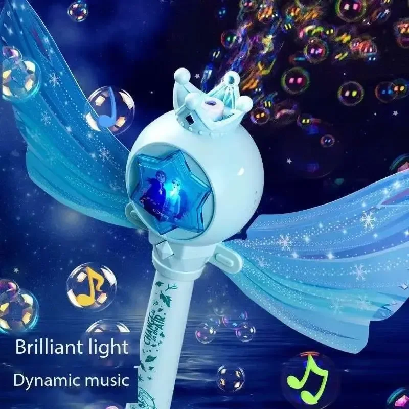 Disney Snow White Handheld Fully Automatic Bubble Wands  Magic Wand Bubble Gun Elsa Anna Bubbles Blowing Kid Girls Toy Gift