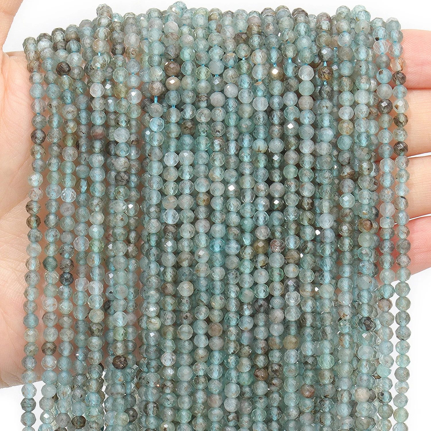 Natural Kyanite Gems Beads 2 3 4mm Faceted Loose Tiny Beads Diy Waist Chain Beads Chocker Necklace Wristband Beading Accessories