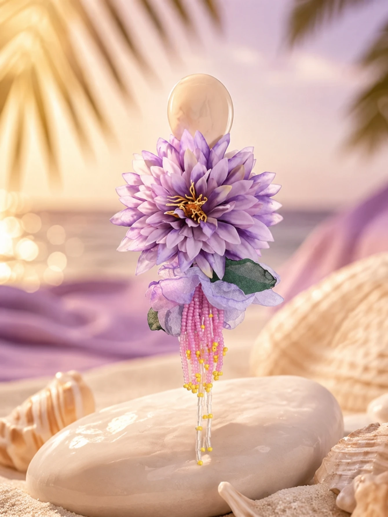 Statement-Ohrringe im Bohemian-Stil mit simulierten Dahlien für Damen und Mädchen, trendiger Luxus-Vintage-Feen-Hochzeits-Party-Schmuck, Accessoires – Detail 6