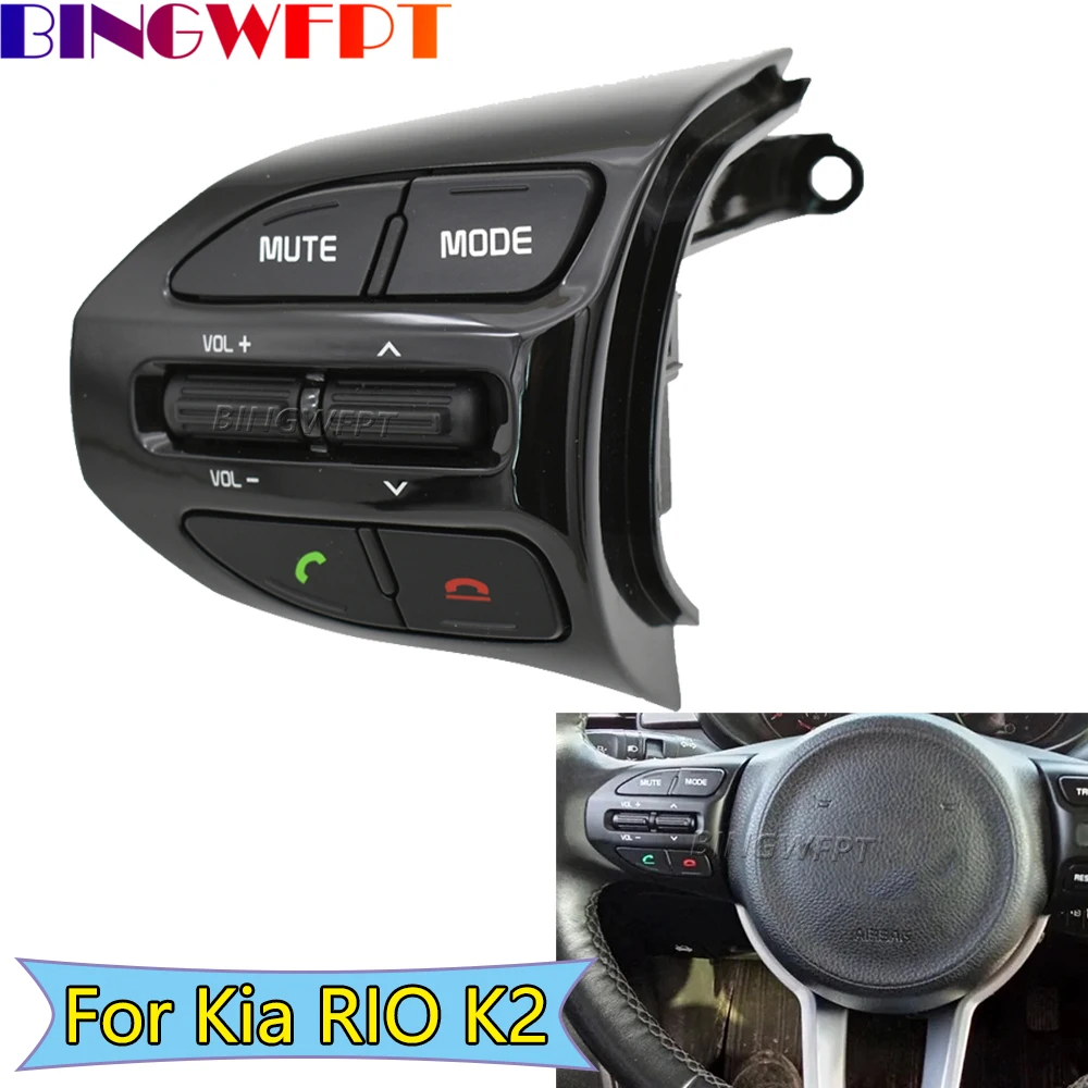 Left Steering Wheel Button Volume Music Adjustment Telephone Control Switch For KIA K2 RIO 2017 2018 2019 2020 2021 RIO X-Line