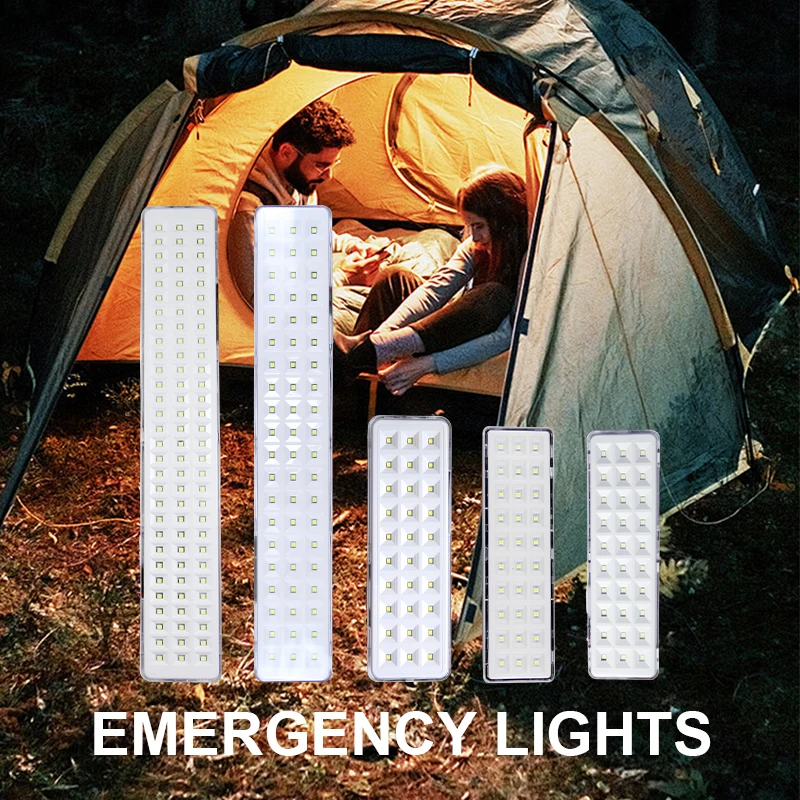 30 60 90 LED Emergency Lights 2Modes Fire Fighting Lamp Wall-mounted Rechargeable Bulb Outdoor Camping Lights for Power Outage