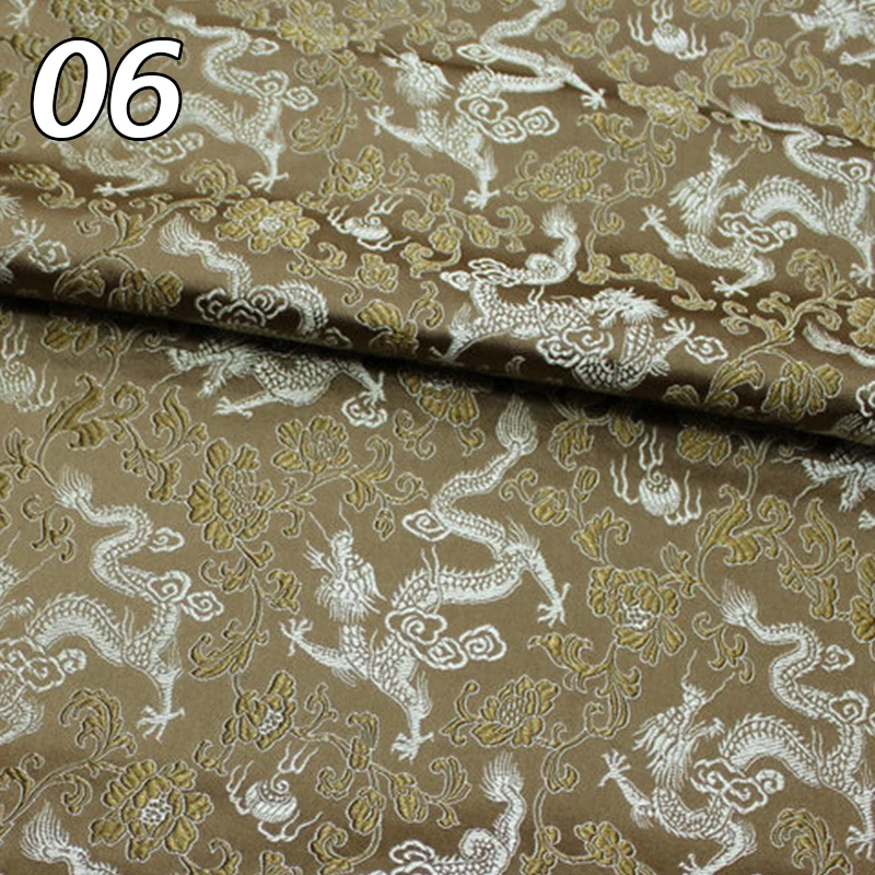 Satin Silk Fabric Brocade Jacquard Dragon Pattern Fabrics For Sewing Cheongsam Bags Hanfu Stage Clothing DIY Patchwork Material