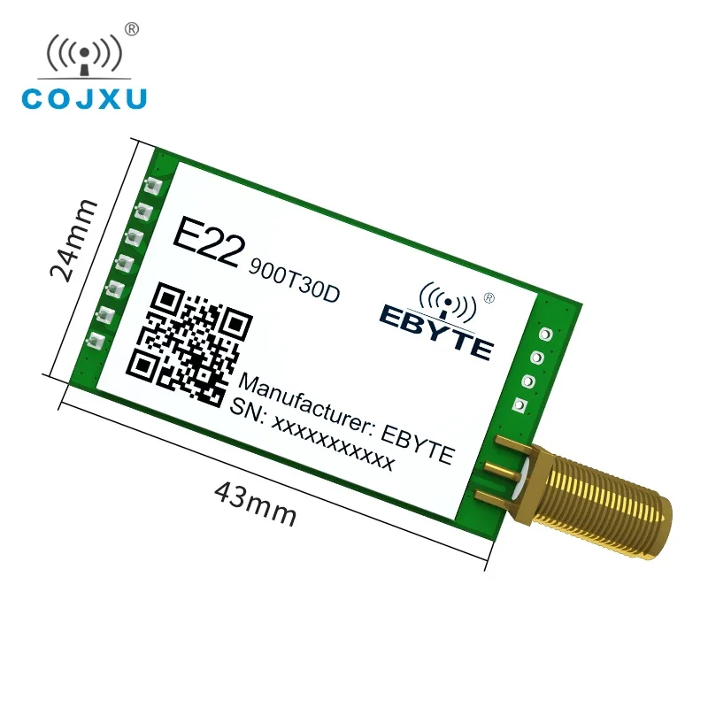 LoRa-Modul E22-900T30D-V2 850,125-930,125 MHz 30 dBm 10 km Reichweite 5 V UART GPIO ISM Band 868 MHz LoRa RF-Modul