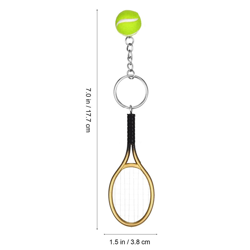 36Pcs Mini Tennis Racket Keychain Key Ring for Lovers Team Keychain Alloy Tennis Backpack Keychains