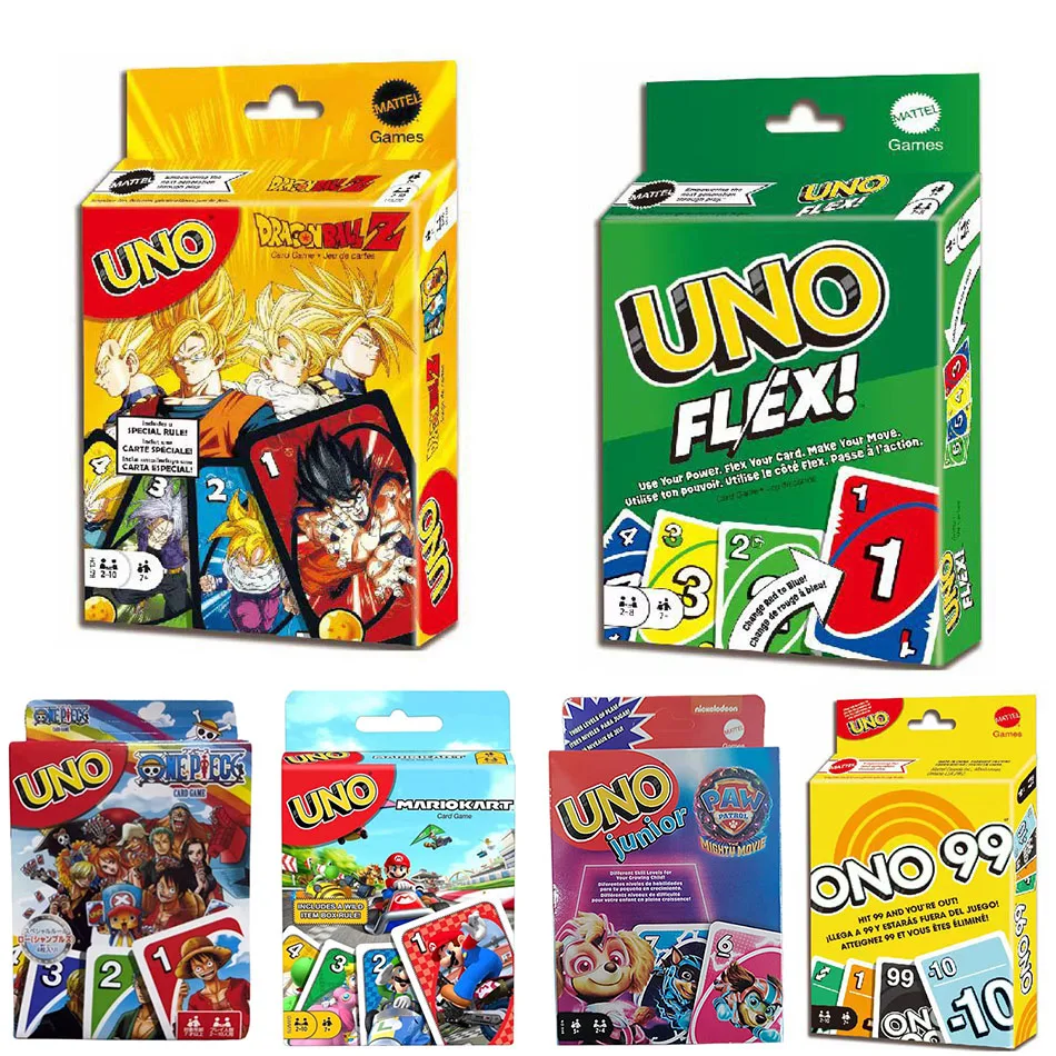 Mattel Games UNO Dragon Ball Z Card Game for Family Night Featuring Tv Show Themed Graphics and a Special Rule for 2-10 Players