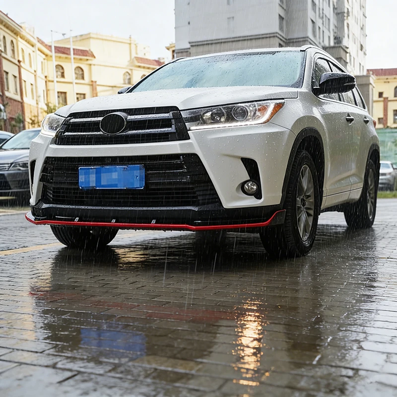 

Car Styling For Toyota Highlander Kluger 2017-2019 Front Bumper Lip Diffuser Protector Cover Trim Strip Auto Accessories