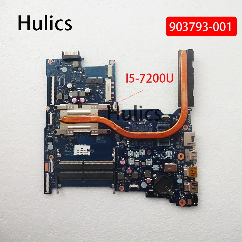 Hulics Used 903793-001 903793-601 LA-D707P Mainboard For HP Notebook 15-AY Laptop Motherboard I5-7200U CPU 903793-501 Board