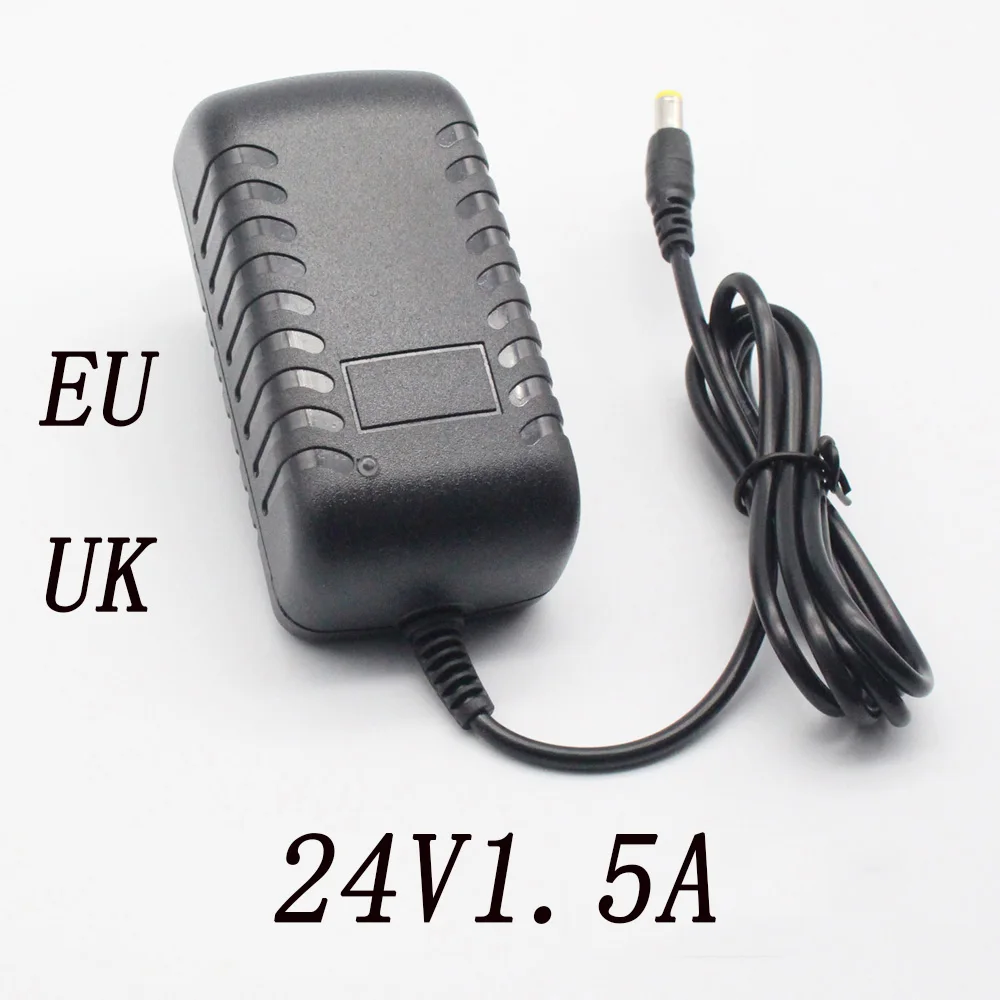 

1PCS 24V 1.5A High quality AC 100V-240V Converter Adapter DC 24V 1.5A 1500mA Power Supply EU UK Plug DC 5.5*2.5mm