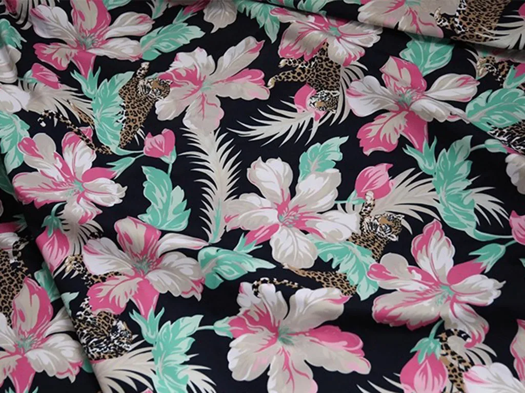 

1 ярд новая смешанная ткань с принтом растений и цветов, швейные аксессуары, платье «сделай сам», ткань Cheongsam для одежды