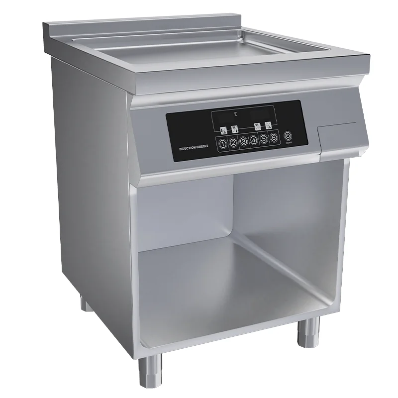 Equipo de cocina comercial, plancha de inducción para hoteles, plancha eléctrica superior plana para cocinar, freír y asar