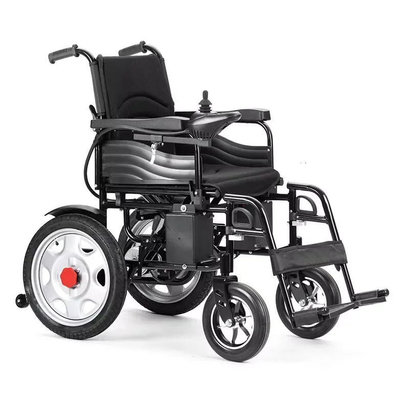 Portable, lightweight, foldable electric wheelchair designed specifically for elderly people with disabilities