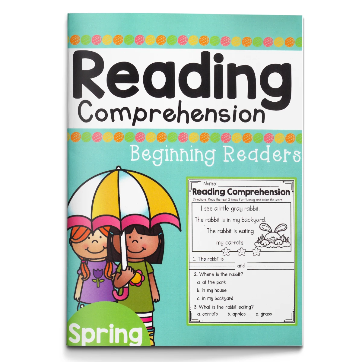 English Reading Comprehension Workbook for Kids, Reading Practice Book, Improve Vocabulary, Reading & Comprehension Skills