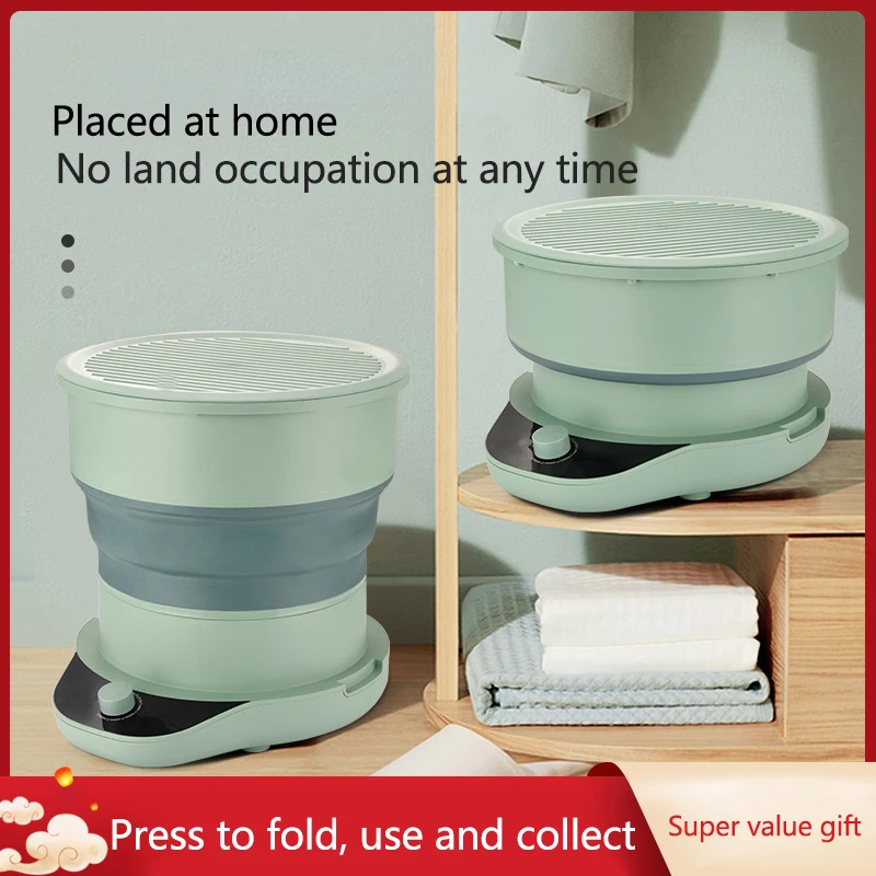 เครื่องซักผ้ามินิพับได้ในถังขนาดเล็ก AC110-240V สำหรับทารกเครื่องซักผ้าบรรจุน้ำได้ในครัวเรือนพลาสติกไฟฟ้าขนาด4กก.