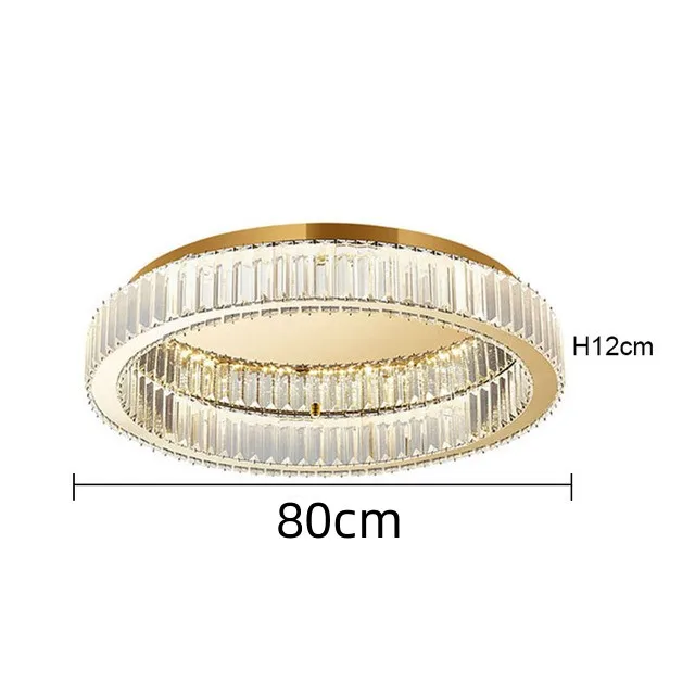 TAONUANSHU Lustre Plafonnier Moderne en Cristal et Or 7