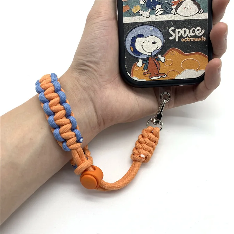 Correa de mano trenzada para teléfono móvil, correa de muñeca ajustable para colgar llaves, accesorios antipérdida