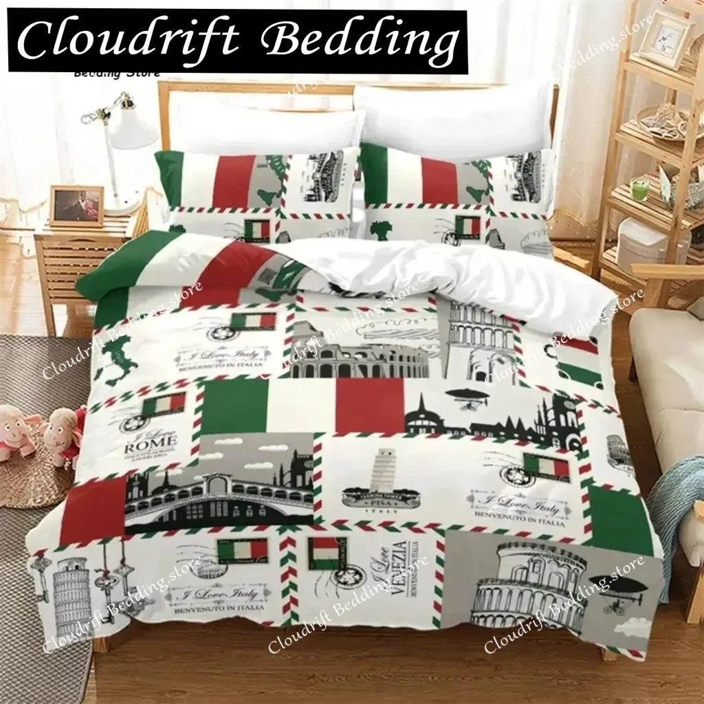 

3D Europe City Building Bedding Set 3D Print Duvet Cover Cartoon Comforter King For Kids Child Teen Boys Girls Bedroom Decor