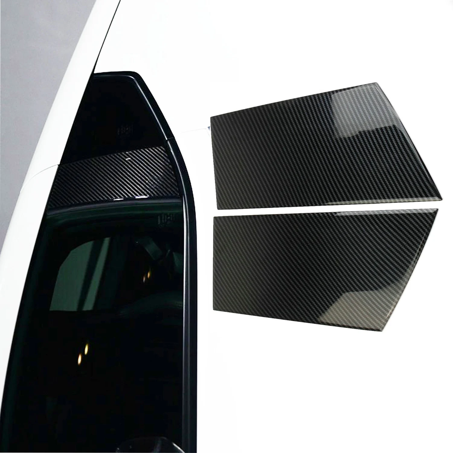 New Carbon Fiber Exterior Car Window Pillar Trim Cover For Nissan 370Z 2009-2020