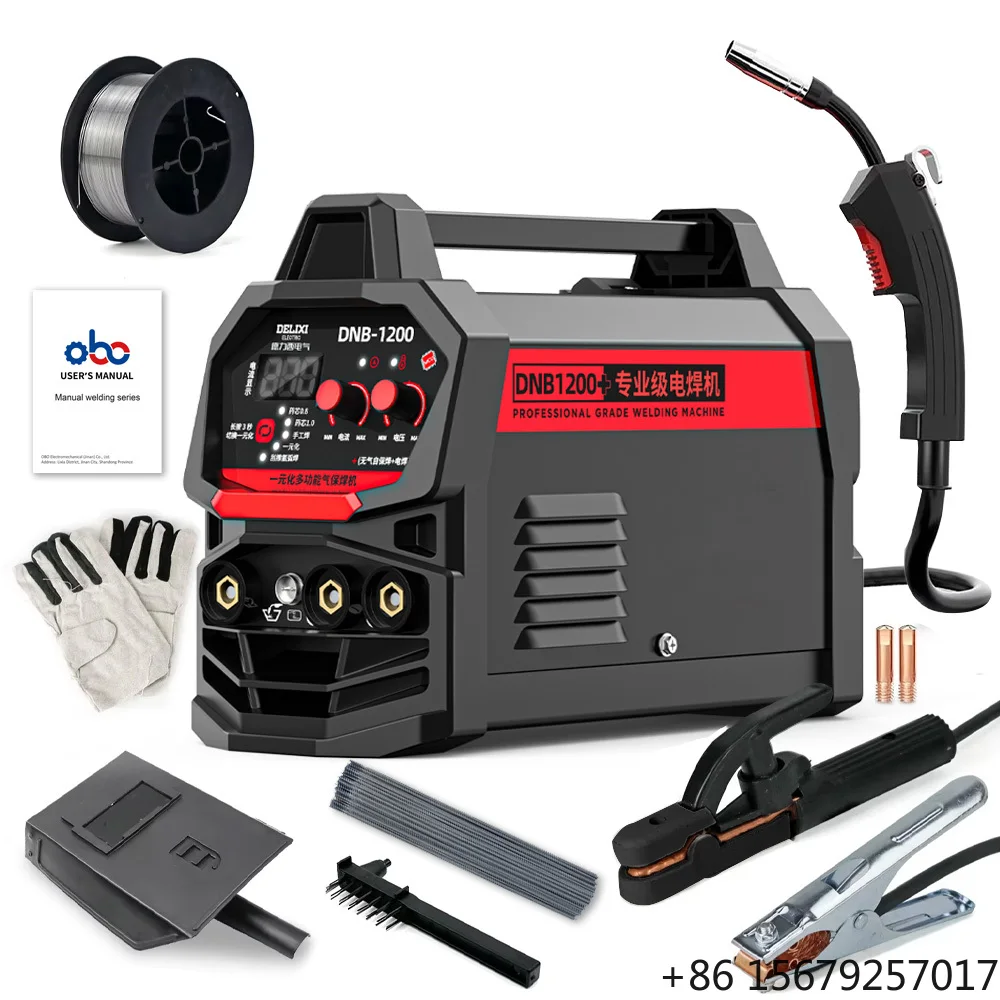 MIG-250MINI LED 110V/220V IGBT Inverter Welder Flux MIG/Lift Tig/Stick 3-In-1 MIG Welding Machine OEM