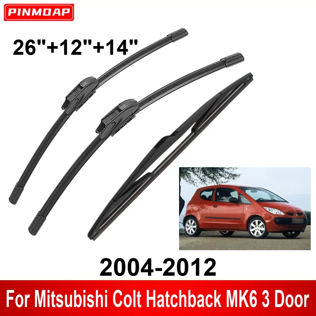 

Автомобильный дворник подходит для Mitsubishi Colt Hatchback MK6, 3-дверный, 2004-2012, передняя и задняя щетка стеклоочистителя, аксессуары 1/2/3/4/6 шт.