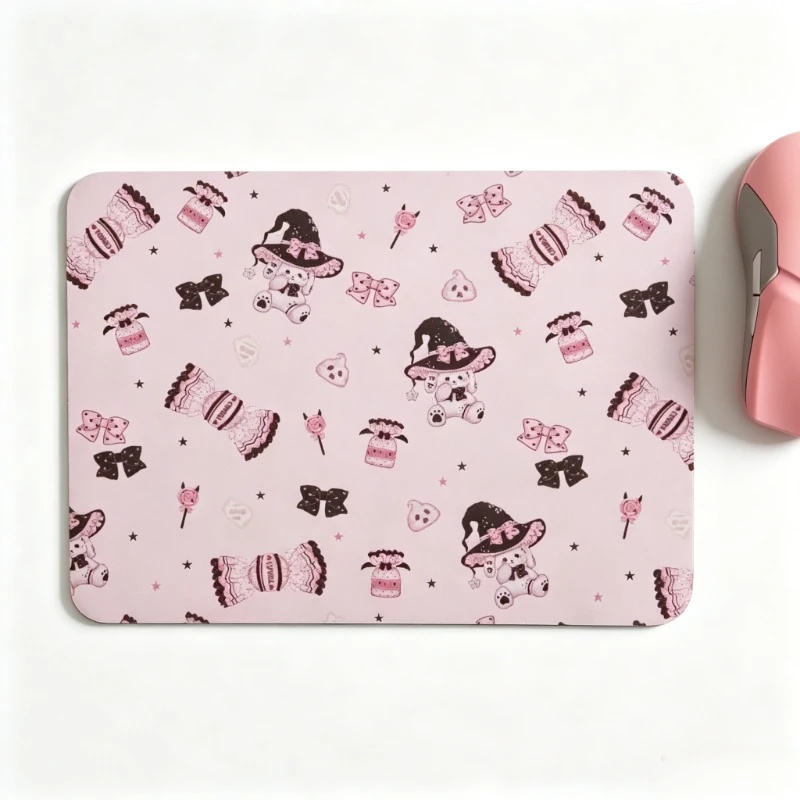 Kawaii Cat Mouse Pad Girl Cute Literary Cartoon Office Gamer Set Computer Desk Mats Thickened Non-slip Waterproof Keyboard Mat