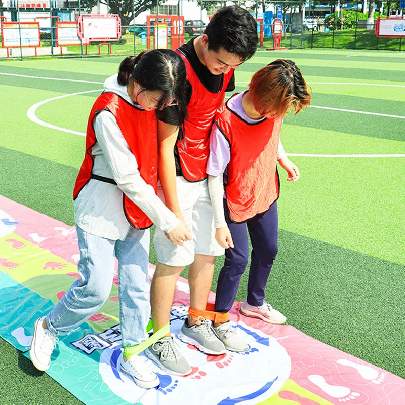 Outdoor Plezier Driebenige Race Bands Teambuilding Activiteiten Voor Volwassenen En Kinderen Verjaardagsfeestje Veld Dag Carnaval Estafette Spel