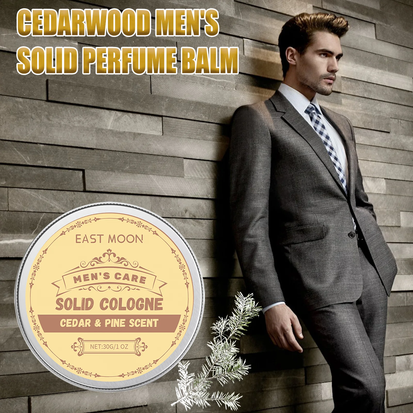عطر سيدارود الصلب للرجال، بلسم عطر محمول يدوم طويلاً، زيت البذور، رائحة خشبية، هدية للعناية اليومية له