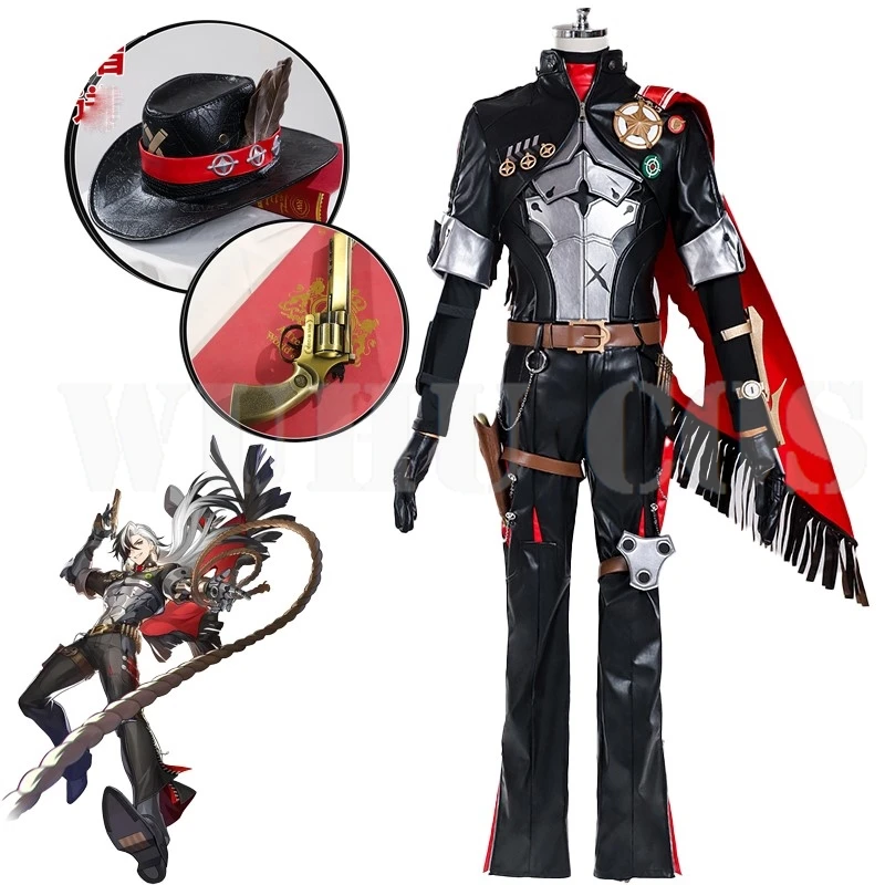 

Game Honkai Star Rail Boothill Cosplay Costume Wig Uniform Earrings Hat Cloak Galaxy Ranger Halloween Party For Women Men Prop