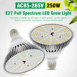 E27 LED Full Spectrum Grow Light Bulb 250W LED Grow PhytoLamp For Hydroponics Vegetables Greenhouse Plant Flower Growth Lighting