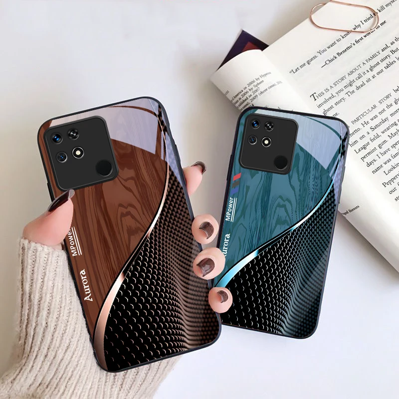 Creative Curve Green For Xiaomi Mi 9 SE 12 12T 13 13T 14 Pro 11 A3 2 6X Pocophone F1 10T Lite 5G Mix 2S Black glass phone case
