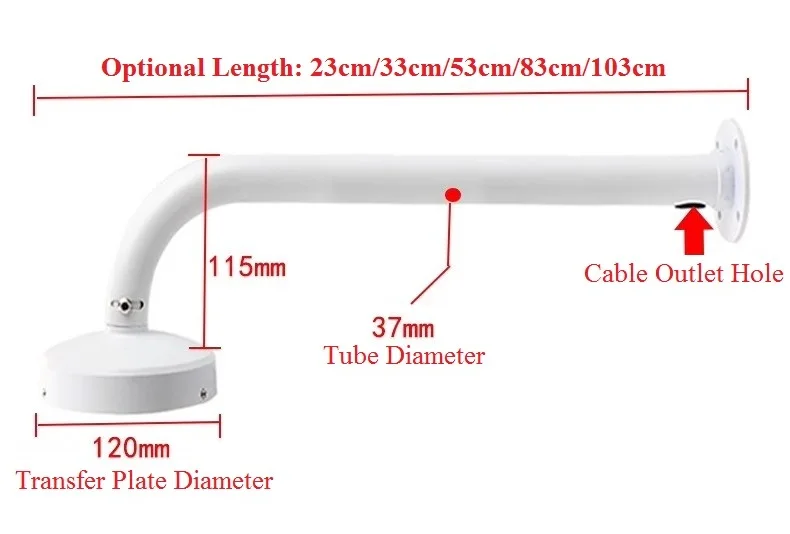 12Cm Plaat L-Vormige Universele Hangende Halfronde Beugel Koepel Camera Plafondmontage Buiten Mount Beugel Aluminium Legering