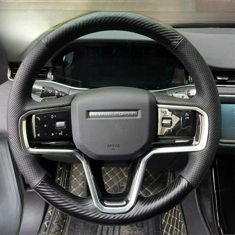 

Hand-stitched renovation black leather car steering wheel cover or Land Rover Range Rover Sport III(L461) Discovery Sport