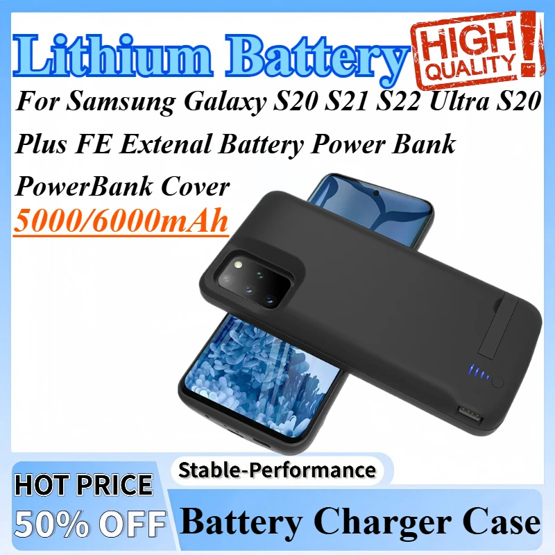 

5000/6000mAh Battery Charger Case For Samsung Galaxy S20 S21 S22 Ultra S20 Plus FE Extenal Battery Power Bank PowerBank Cover