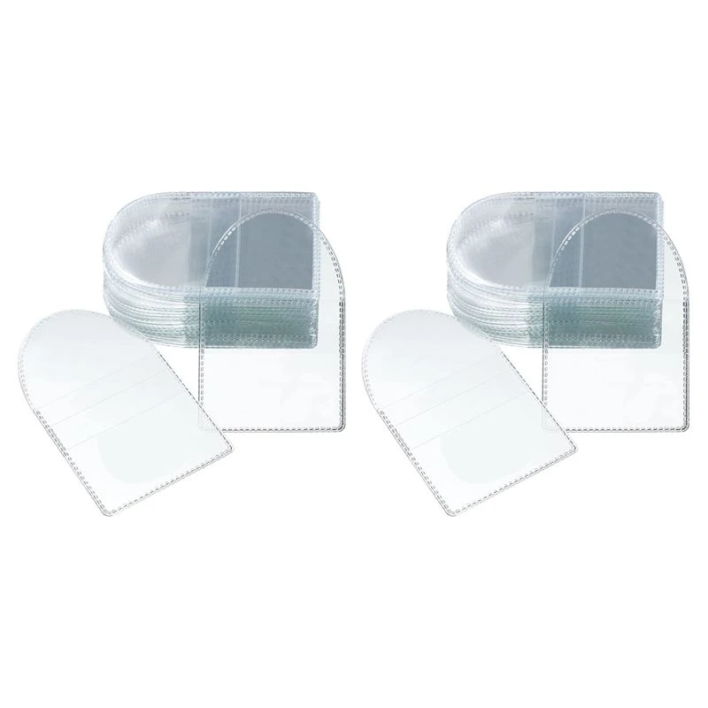 TEXU 200Pcs Single Pocket Coin Flip, 2Inch Individual Clear Plastic Sleeves Holders Coin Holder Small Coin Sleeves