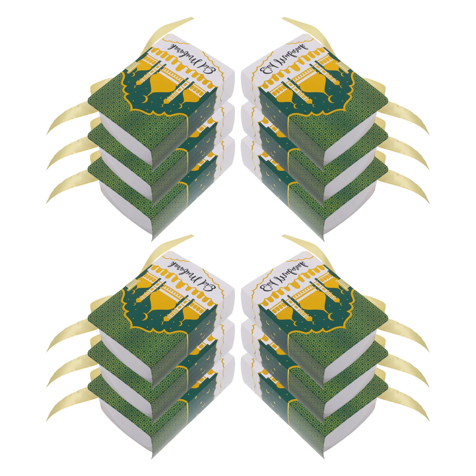 

20Pcs Eid Mubarak Candy Storage Boxes Paper Book Shaped Organizer Box Party Favor Packaging Decorative Boxes for Packaging