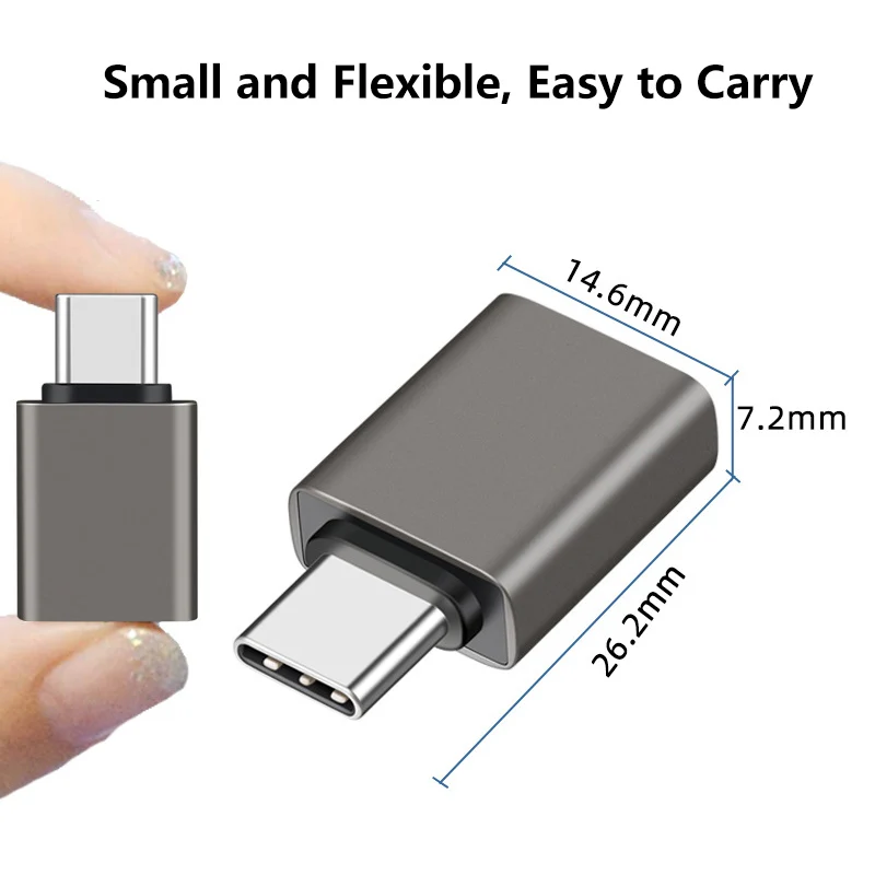 60W 3A USB 3.2 TO Type C อะแดปเตอร์แปลง typec ตัวผู้เป็น USB ตัวเมียชาร์จข้อมูลได้อย่างรวดเร็วสำหรับพีซีแล็ปท็อป Xiaomi Huawei