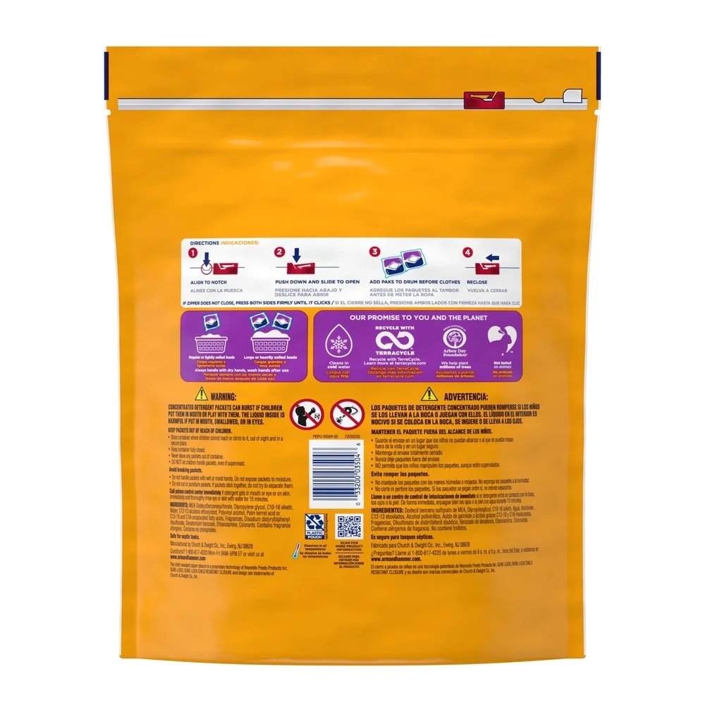 5-in-1 Odor Eliminating Laundry Detergent Power Paks 72 Ct HE Stain Remover Fresh Burst Odor Blasters Deep Clean Packs