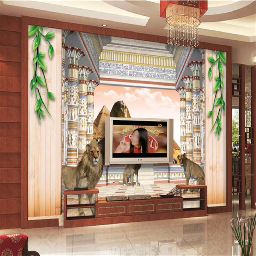 custom Background Large Painting Pyramids Egypt Landscape Murales De Pared 3d Wallpaper Hotel Badroom Mural for Living Room